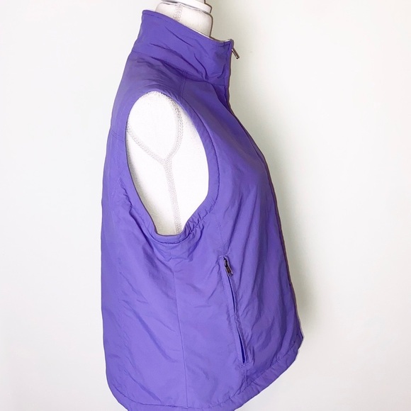 L.L. Bean Fleece Lined Purple Zip Up Vest Size Large - Picture 3 of 8